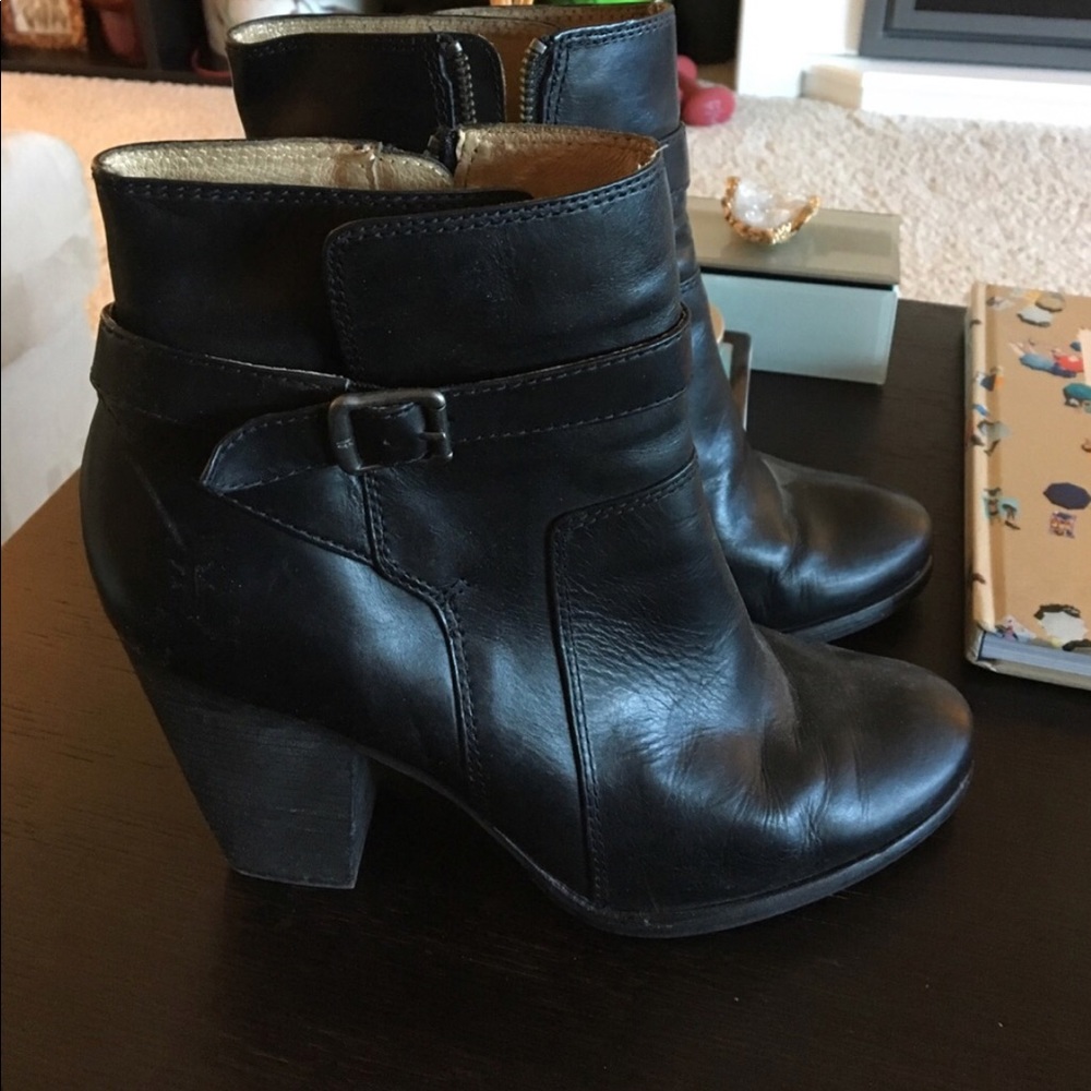 Black Leather Frye Boots Size 10